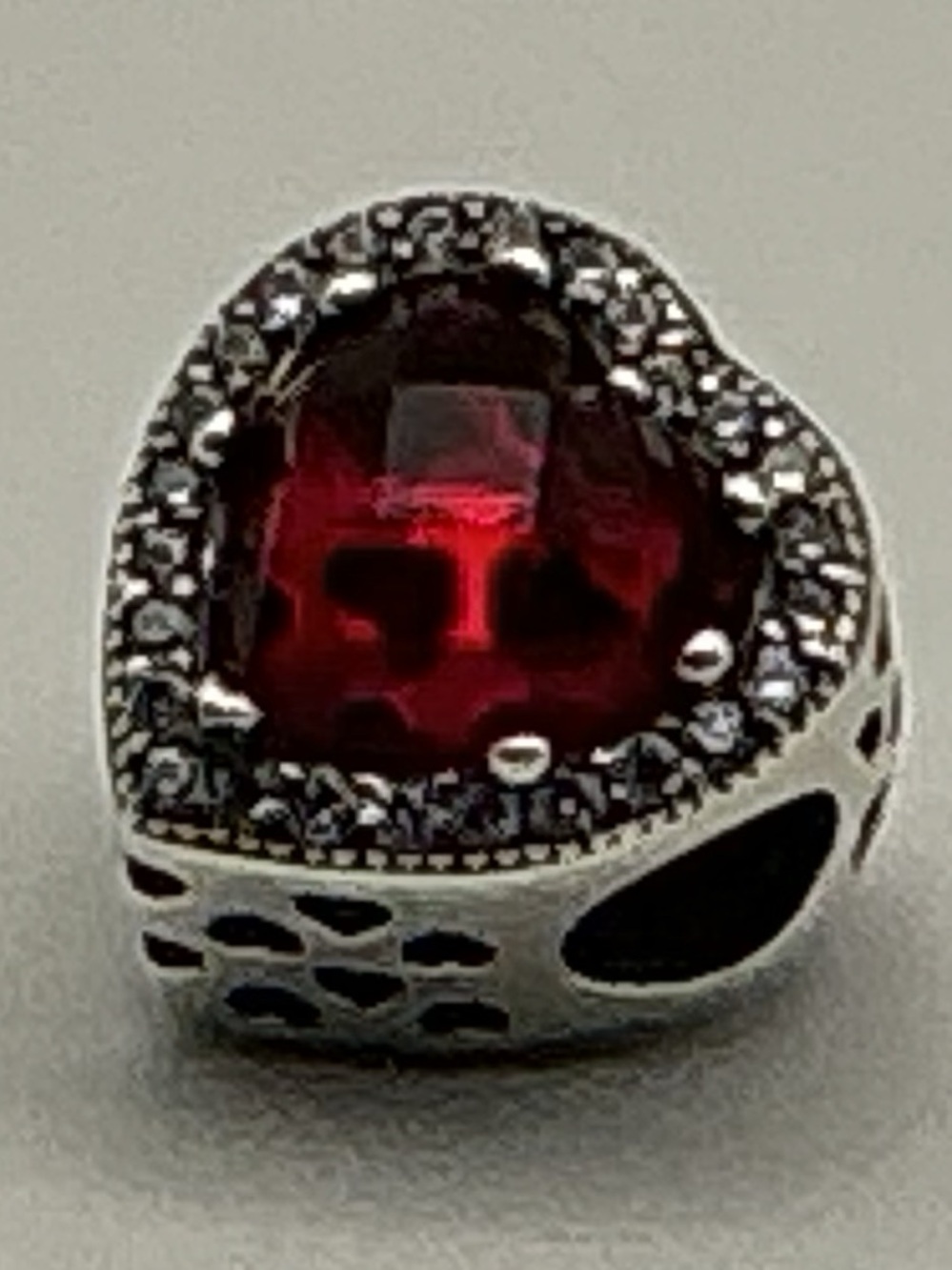 Pandora Radiant Hearts Red Crystal Charm 925 ALE Sterling Silver